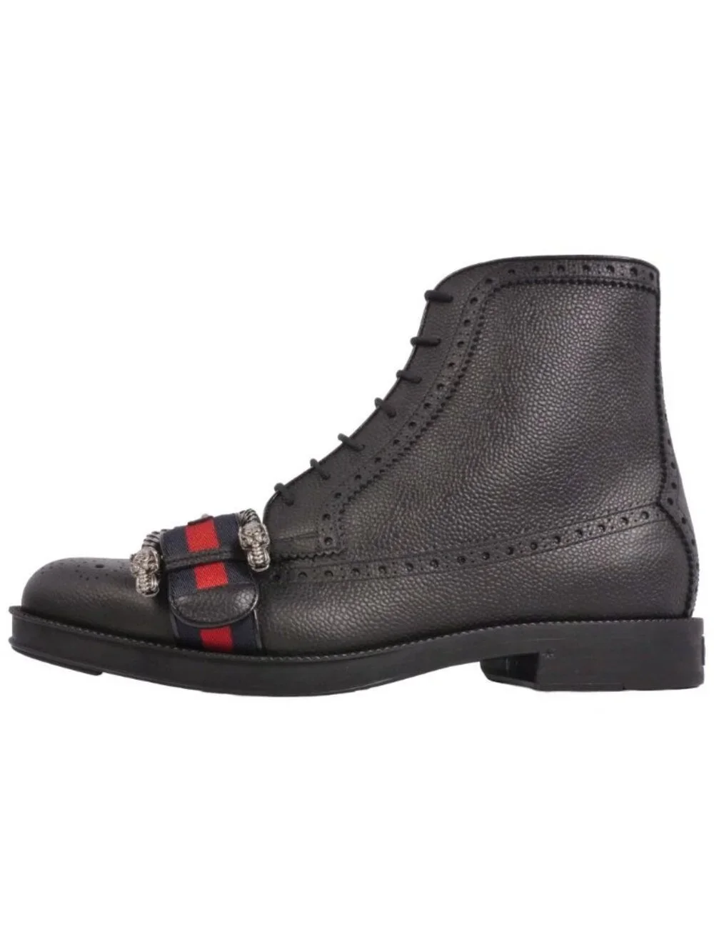 Gucci Boots Side Zipper Lace Up Web Strike